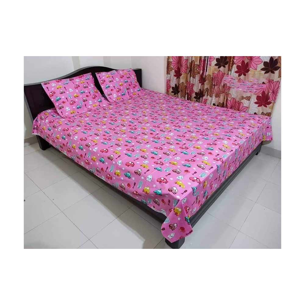 King Size Cotton Twill Bedsheet - BT-141- Multicolor