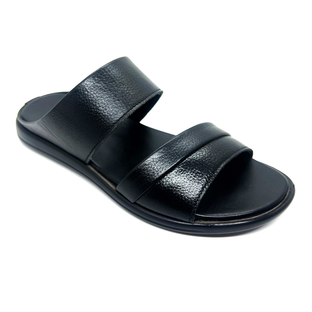 Leather Casual Sandal for Men - Black - BW10382
