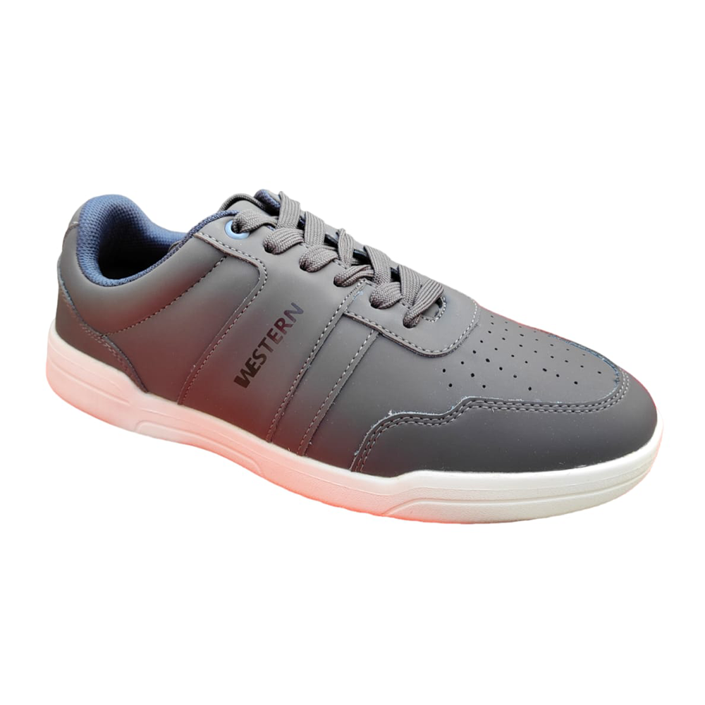 Western Casual Sneaker Shoes For Men - Grey