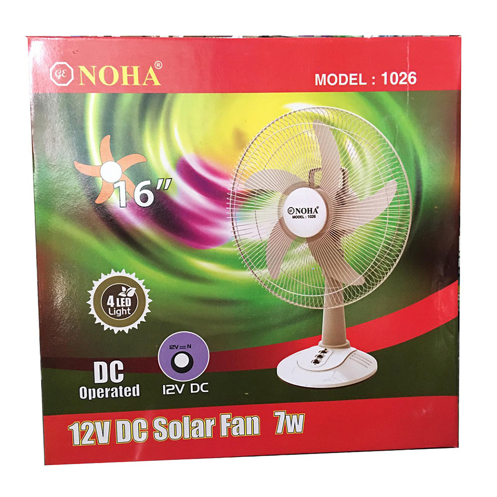 Noha 1026 Solar Table Fan - 16 Inch