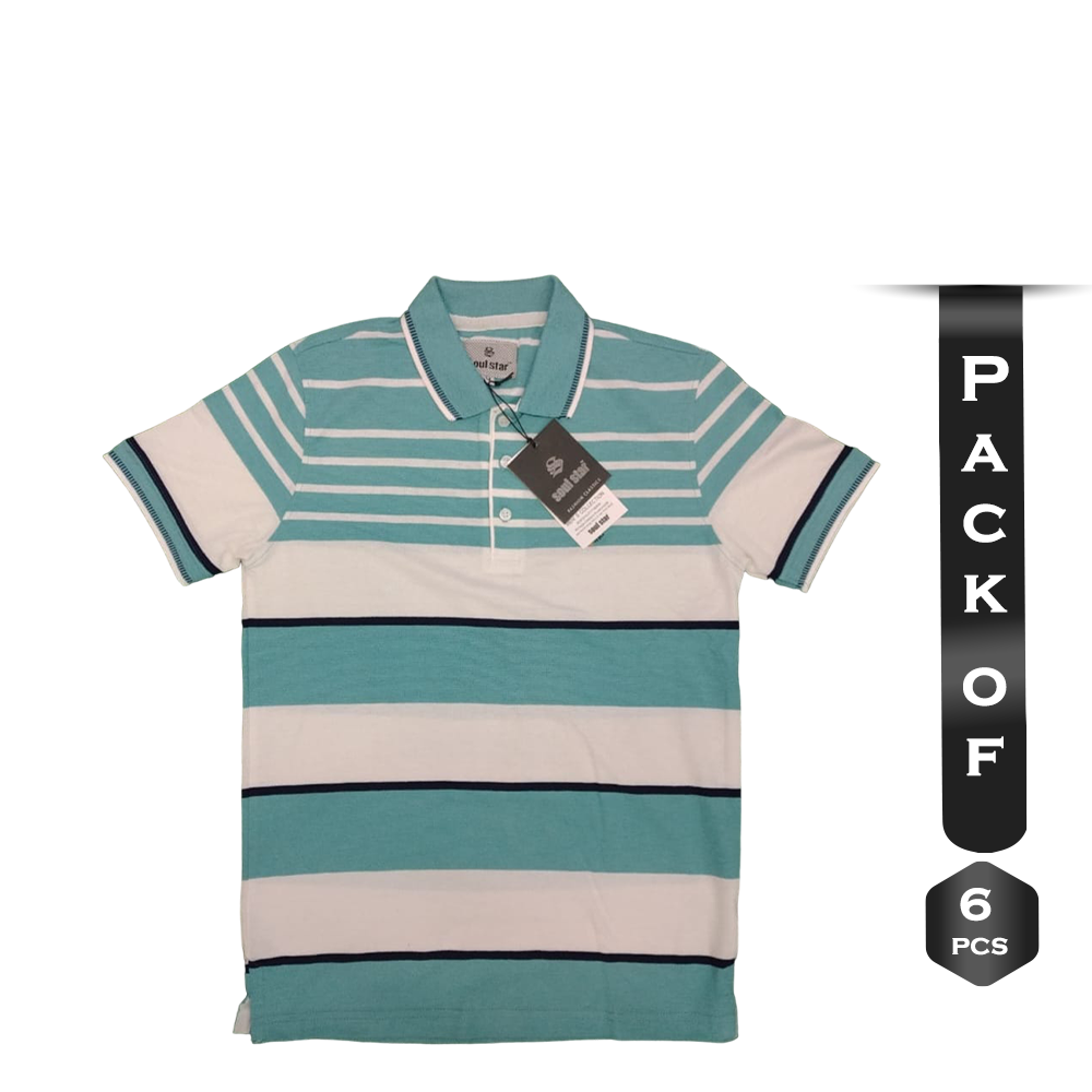 Pack Of 6 Pcs Cotton Polo For Men - Multicolor