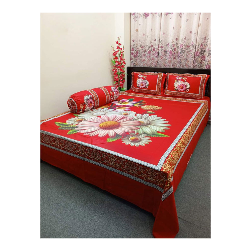 Cotton Bedsheet with Pillow Covers - king Size - 2502067