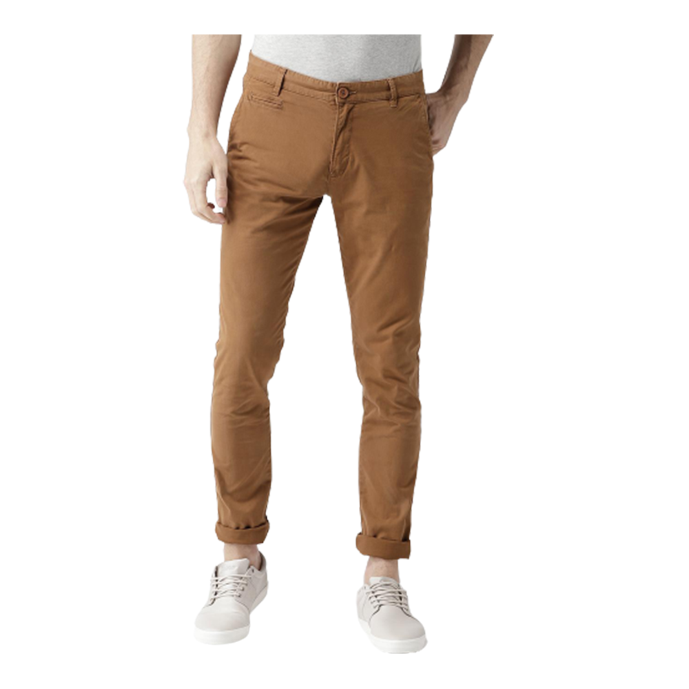 Cotton Chinos Gabardine Pant For Men - Khaki - NZ-3195