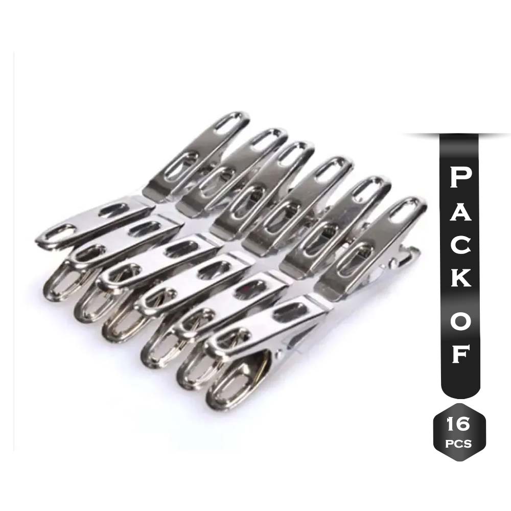 Pack Of 16 Pcs Stainless Steel Cloth Clip China - SN20