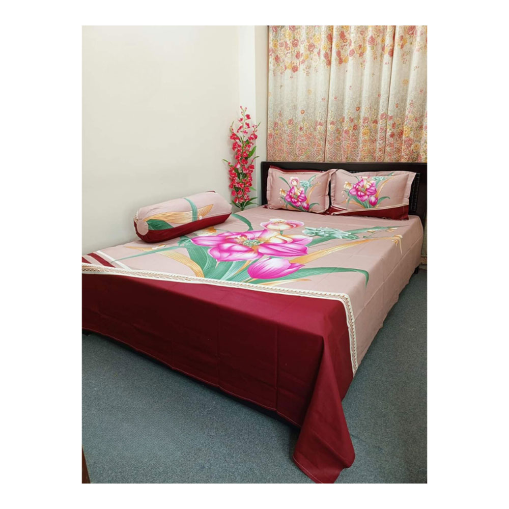 Cotton Bedsheet with Pillow Covers - king Size - 2502040