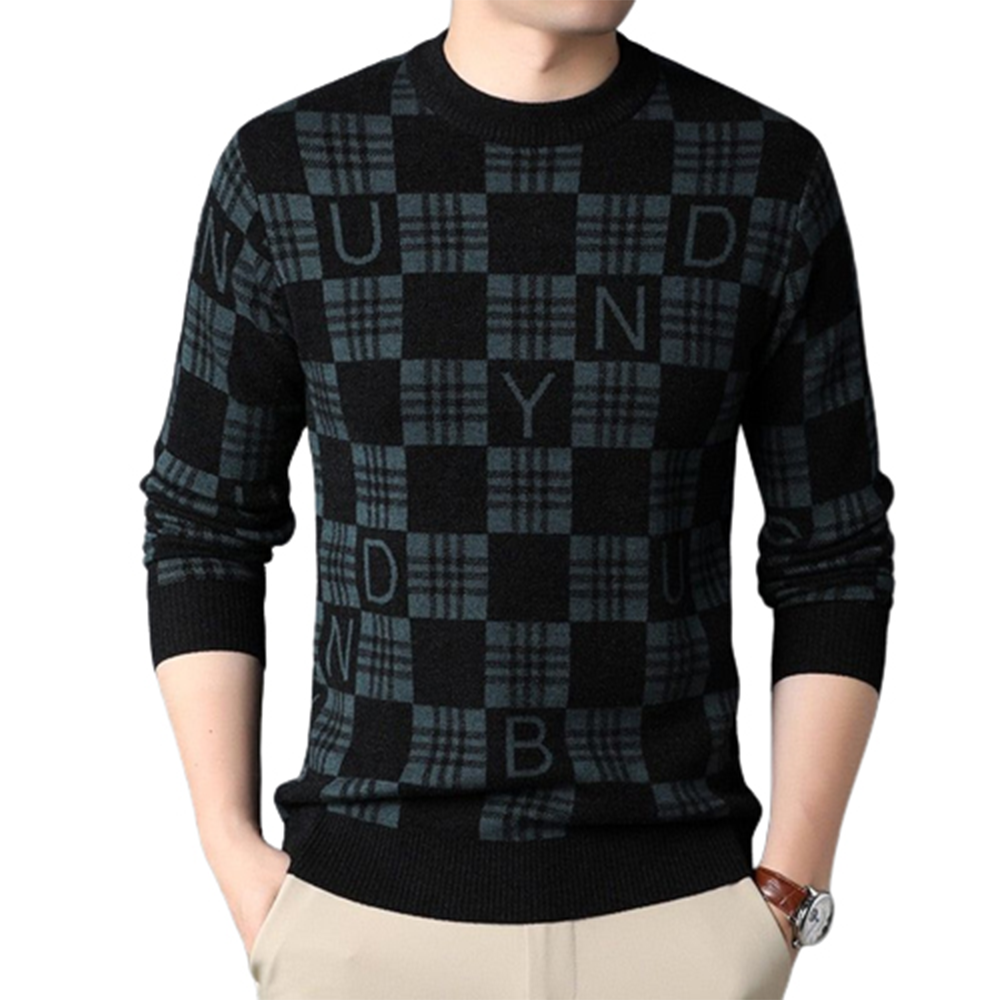 Viscose Cotton Winter Sweater for Men - Black and Brown - S-20