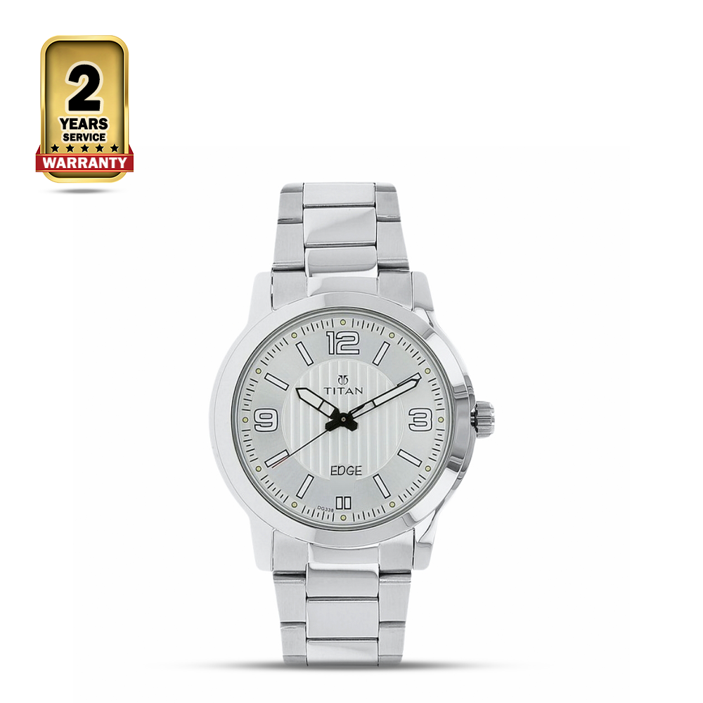 Titan Quartz Silver Dial Stainless Steel Strap Watch for Men