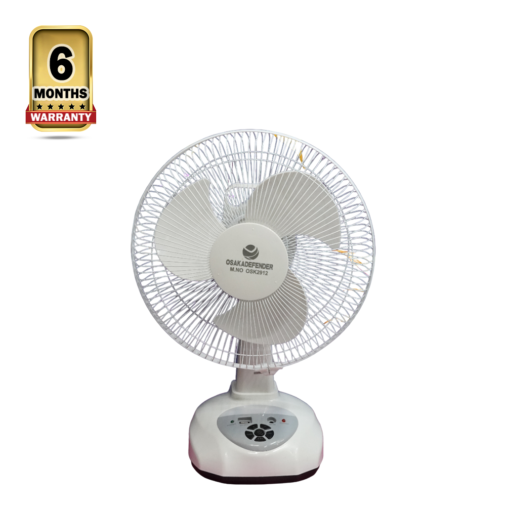 Osaka S012 Rechargeable Fan - 12 Inch - White