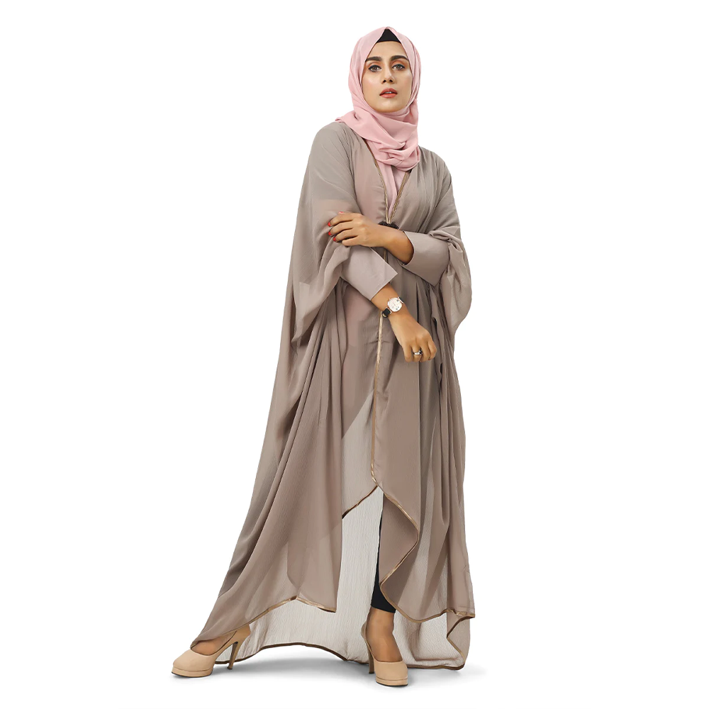 Chiffon Hiba Abaya Burkha for Women - Nude Shade - 0823-000224