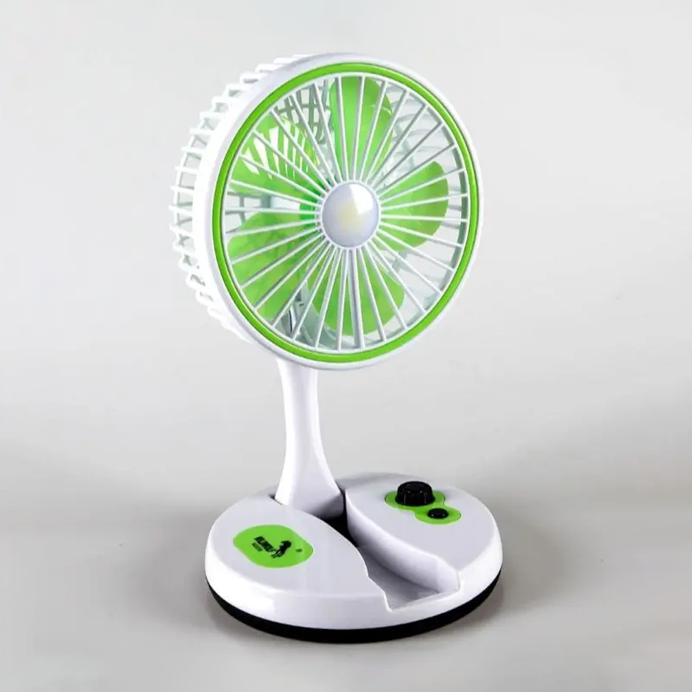 Rechargeable Folding Fan With LED Lamp Light - Multicolor