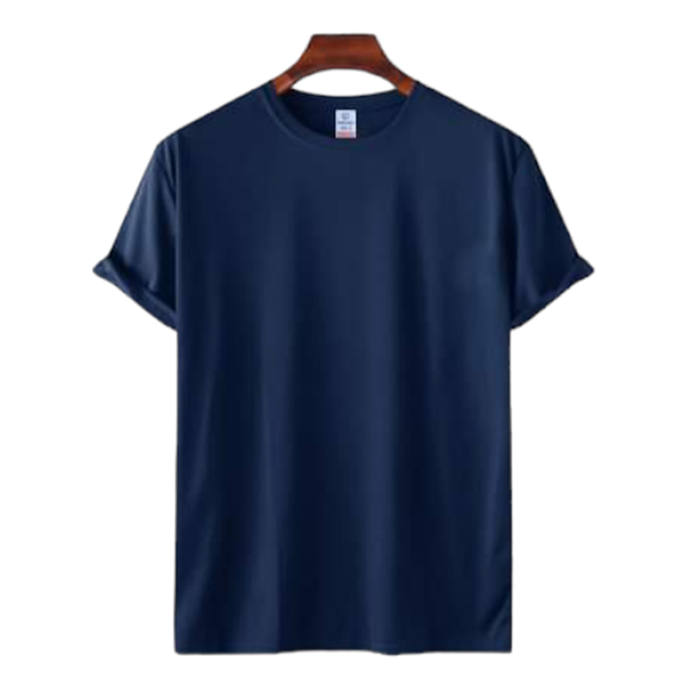 Cotton Half Sleeve T-Shirt for Men - Navy Blue - Tso3