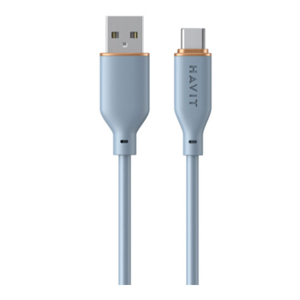 2.4A RGB LED Light Durable USB Cable for Type-C / USB-C 3FT (Silver)