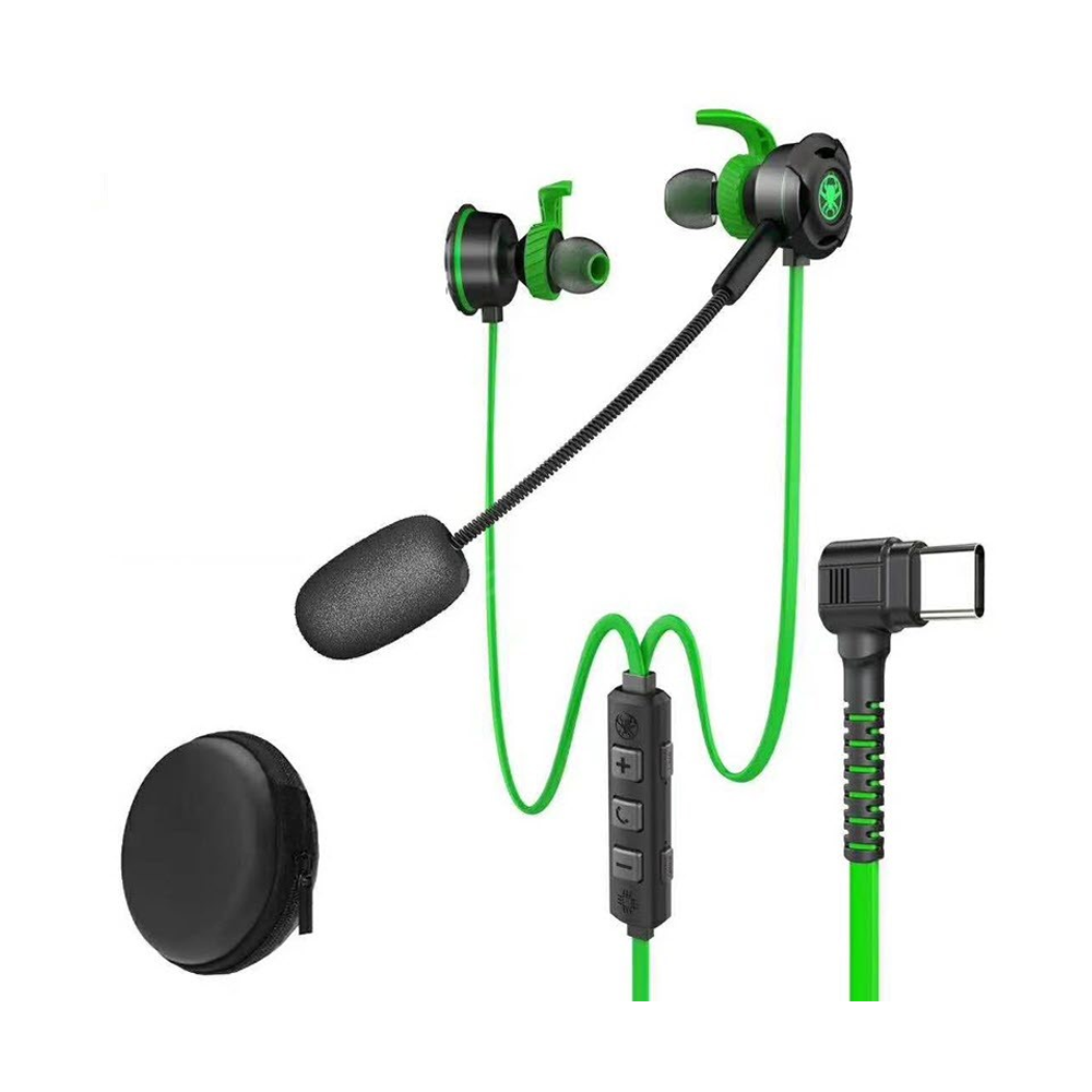 Plextone G30 (Type -C) Gaming Earphone - Black and Green