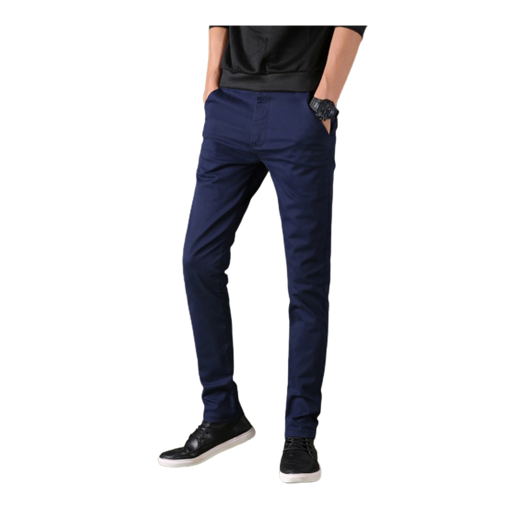 Cotton Chinos Gabardine Pant For Men - Deep Blue - NZ-3210