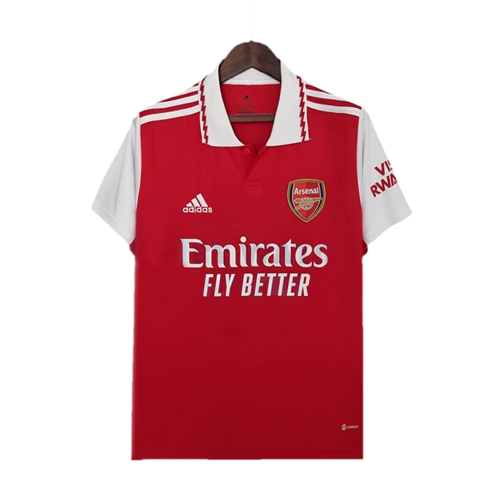 Arsenal Mesh Cotton Short Sleeve Home Jersey For Unisex - Red - Arsenal H1