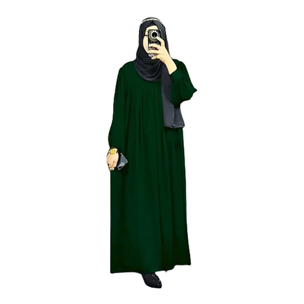 Dubai Cherri Abaya Borkha With Hijab For Women Dark Green BKA07