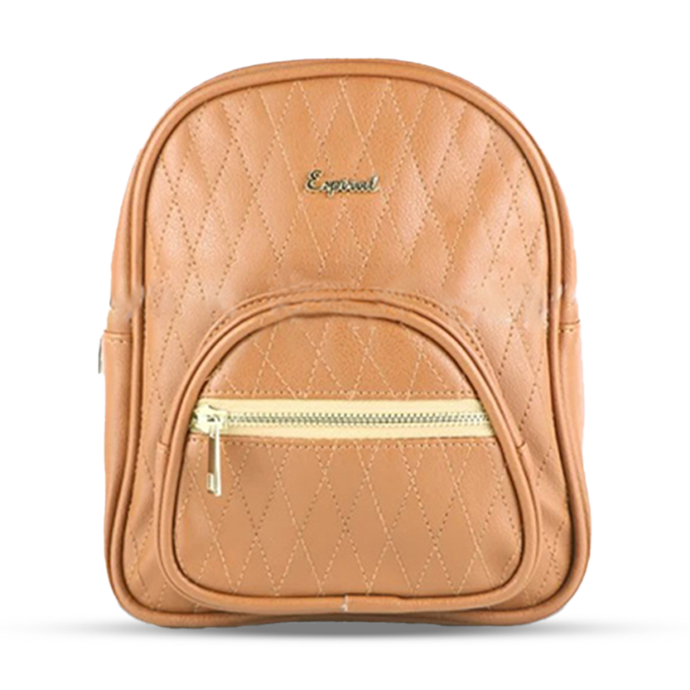 Espiral Artificial Leather Backpack For Women - Coral - CoralLBCD01