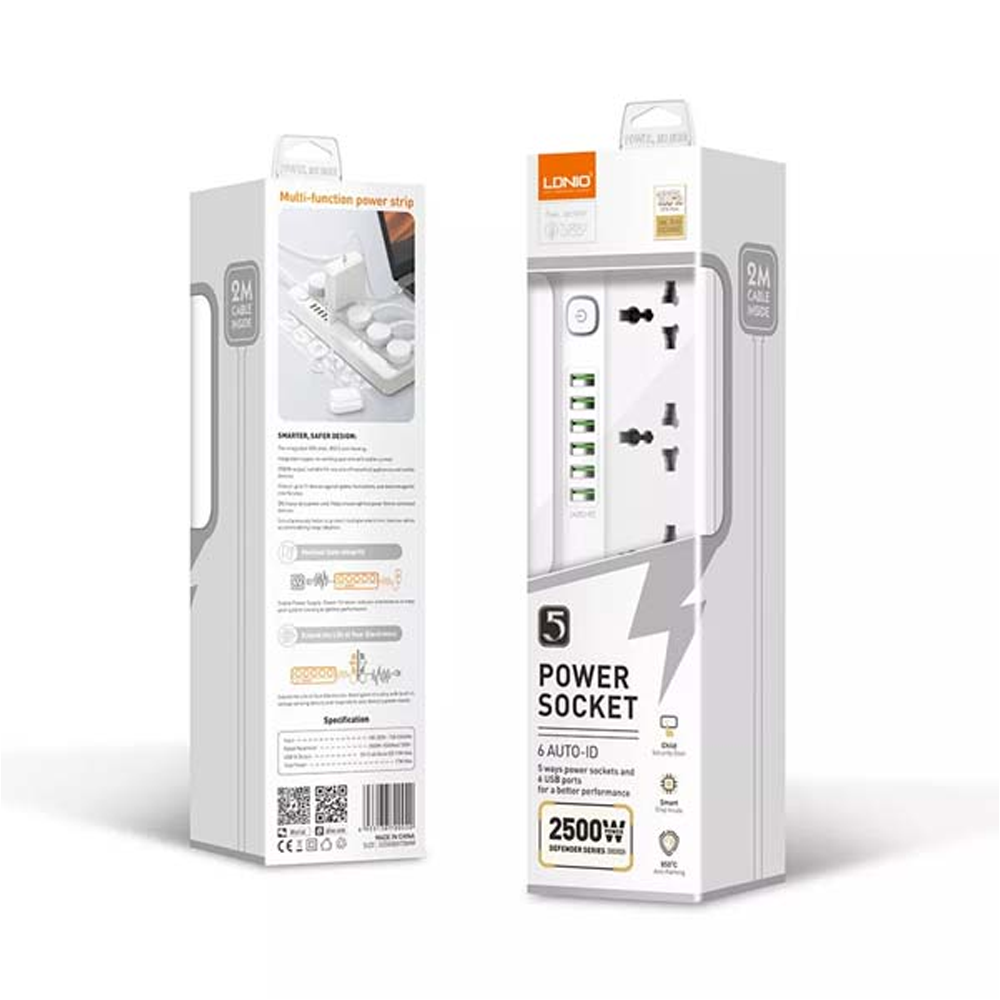 LDNIO SC5614 Power Strip 5 AC Outlets and 6 USB Charging Ports