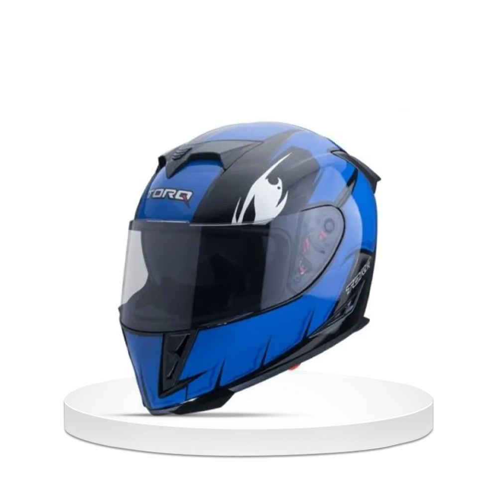 Torq Ranger Reaper Full Face Bike Helmet - M Size - Glossy Blue and Black