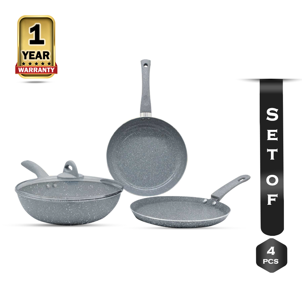Set of 4pcs Gazi FE 2201 - 4C Non-Stick Cookware Set - Grey