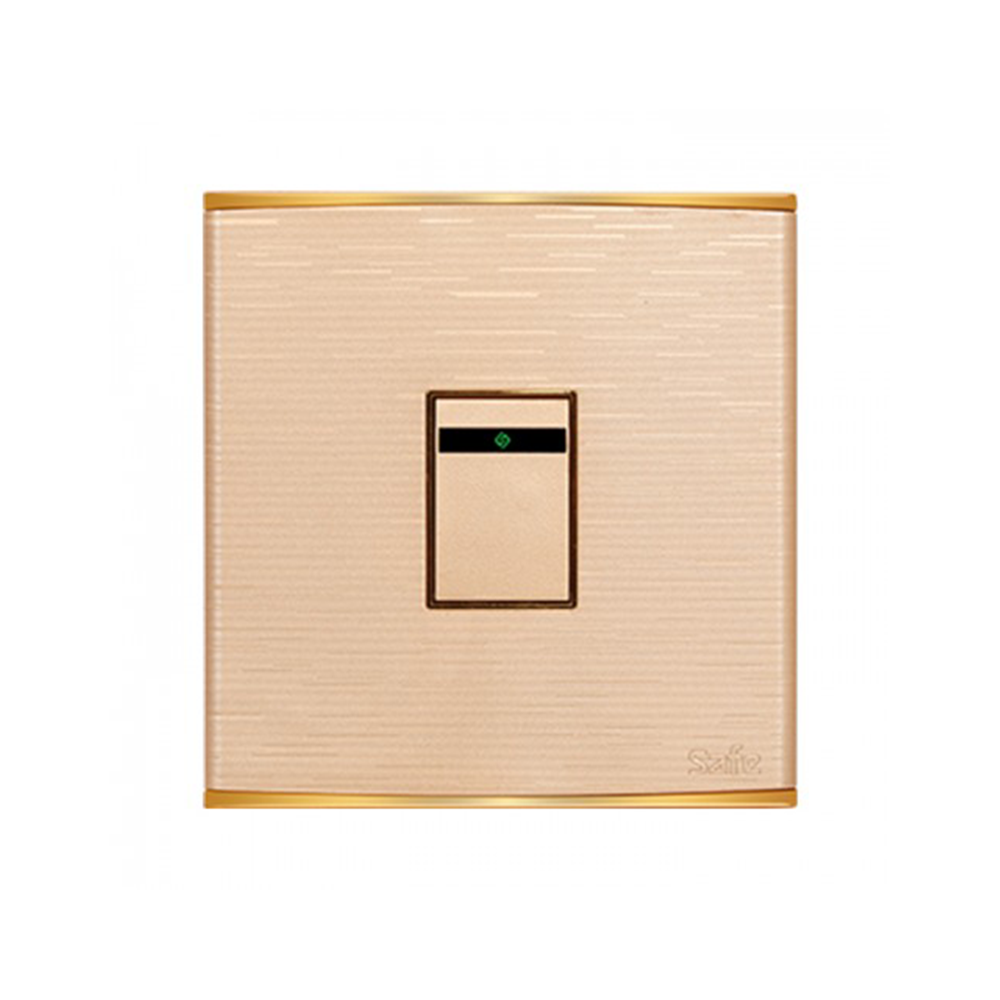 Safe Deluxe 1 Gang 1 Way Switch - Golden