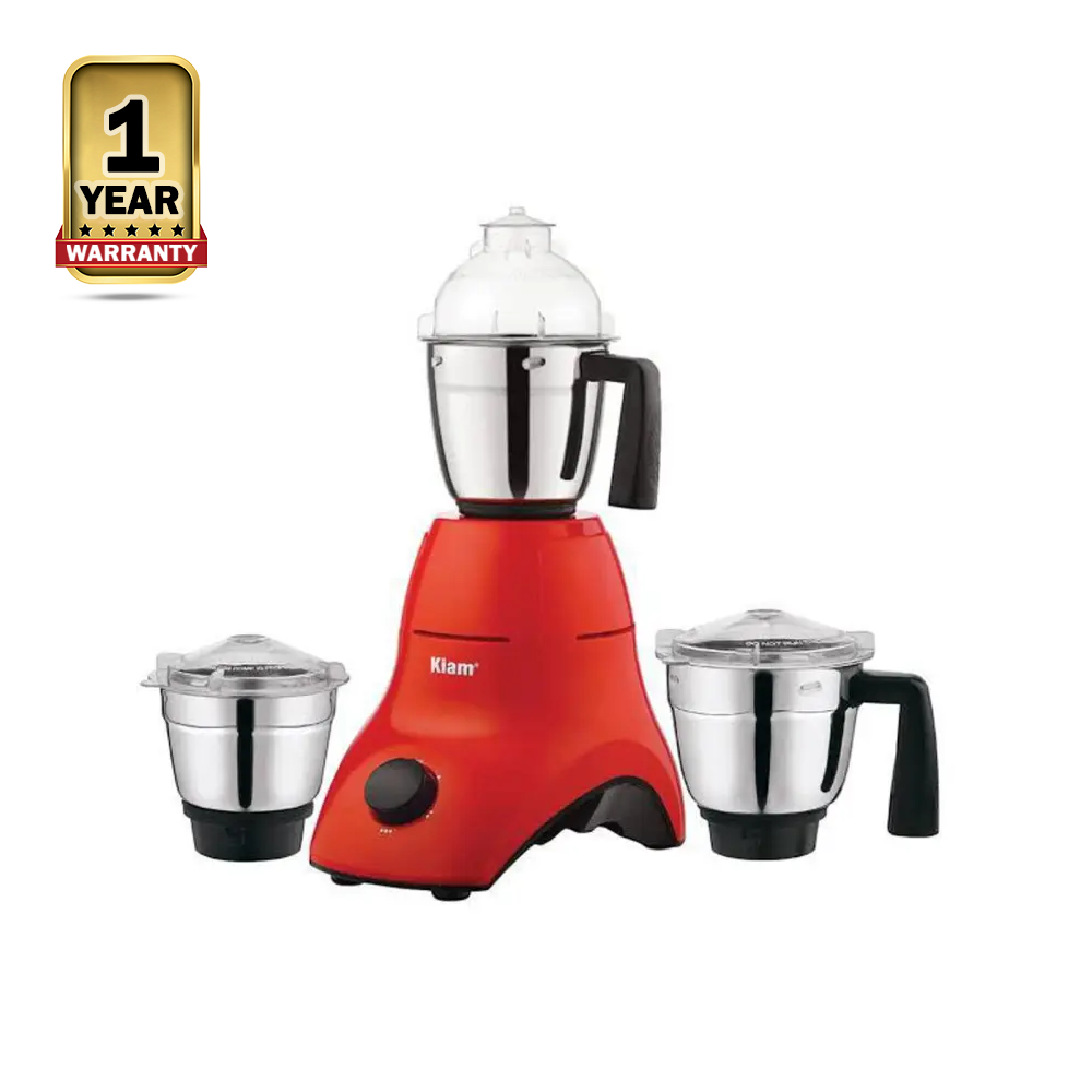 Kiam BL-900 3 In 1 Mixer Blender and Grinder – 750 Watt - 1.5 Liter - Red and Silver