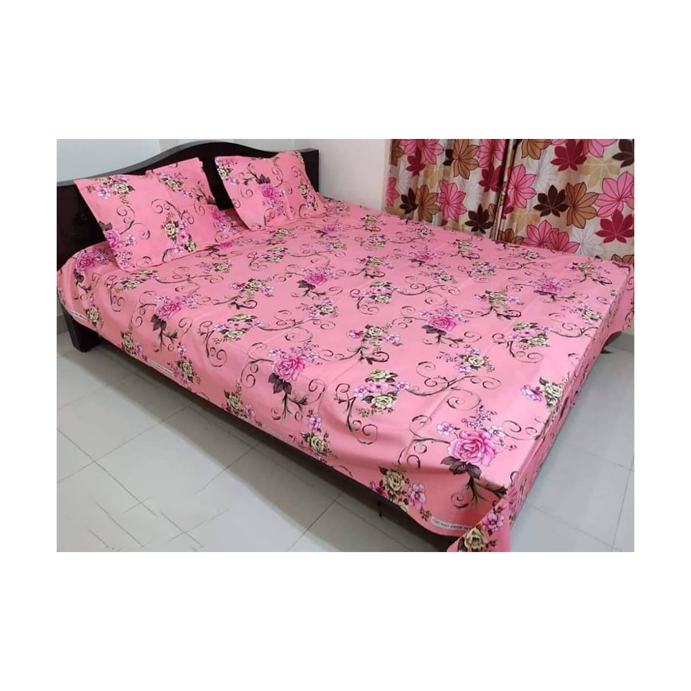 King Size Cotton Twill Bedsheet - BT-121 - Multicolor