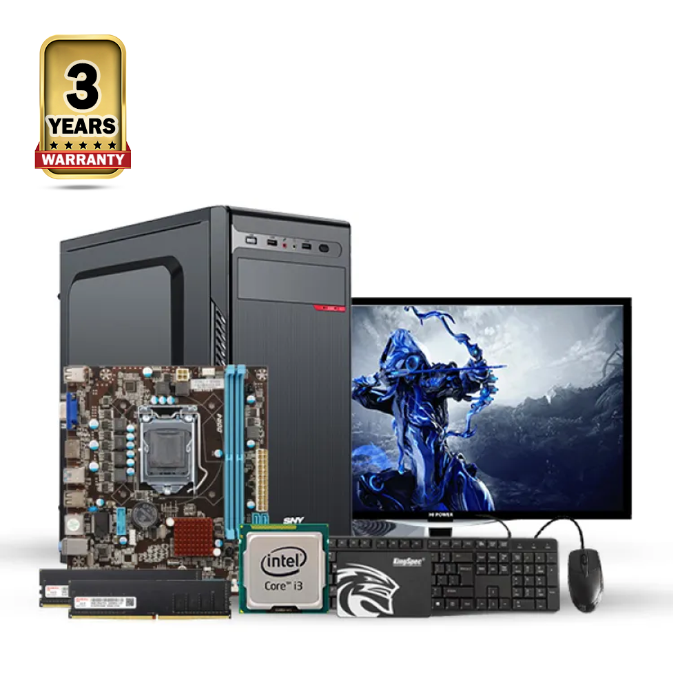 Intel Core i3 6th Generation - 8GB RAM - 128GB SSD - 19 Inch LED Monitor - Full Desktop Computer - Black - bgwi-015