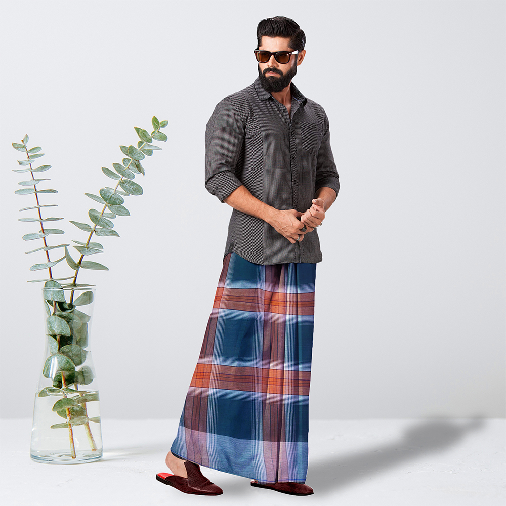 Cotton Lungi for Men - Multicolor - LMS10