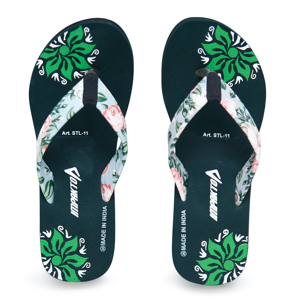 Ajanta Impakto Synthetic Flip Flop Sandal For Women - Green - STL 11