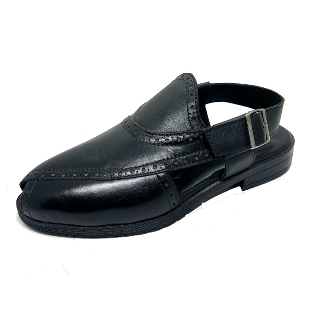 PU Leather Kabli Shoes for Men - Black- BW20482