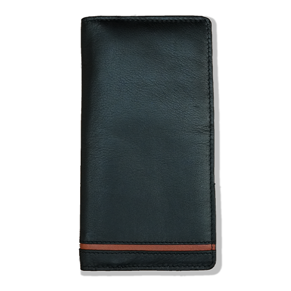 Rnw Leather Long Mobile and Coin Wallet For Men - Black - RIM-LW-021-BKB