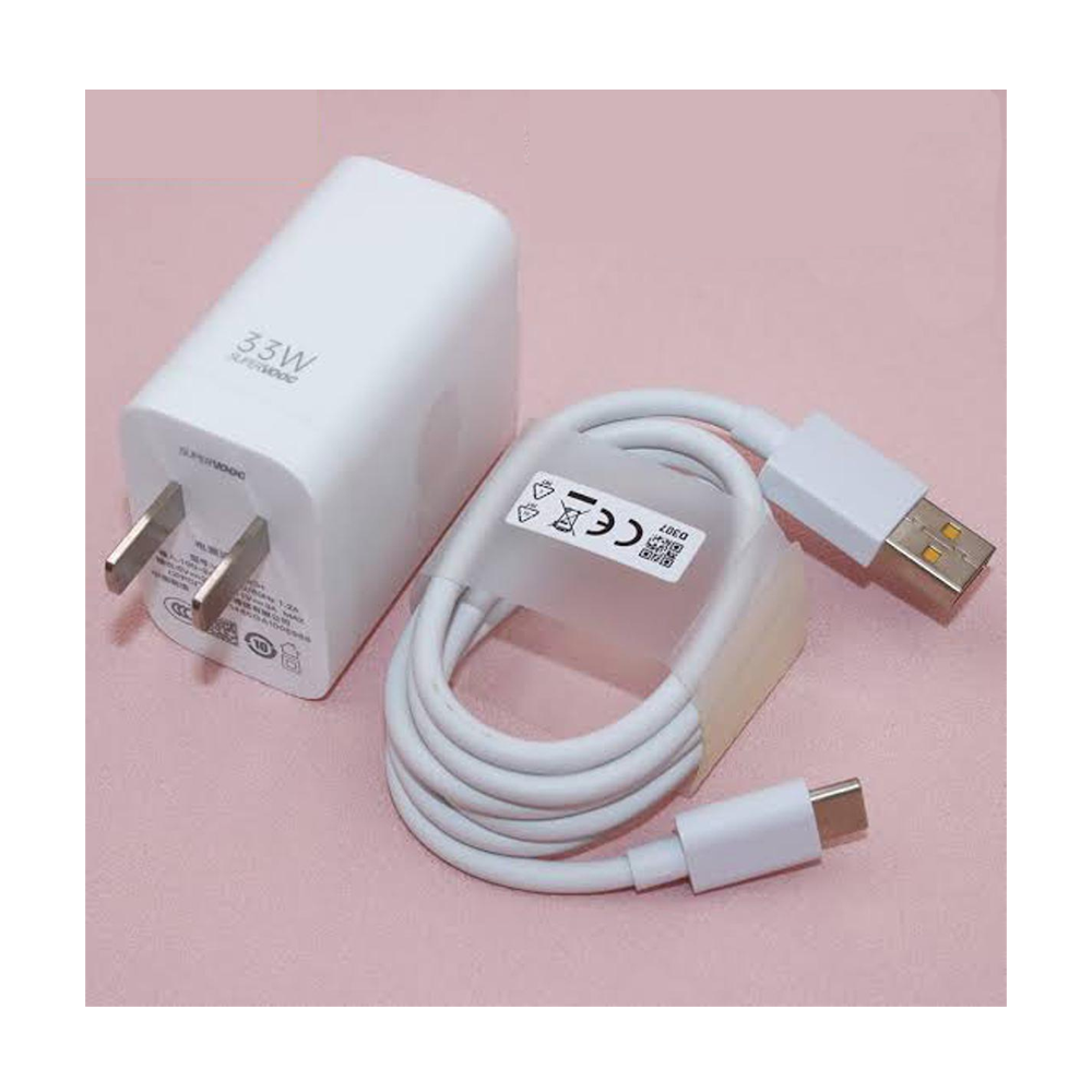 Oppo 33W Supervooc Fast Charging Adapter With Type C Cable - Charger