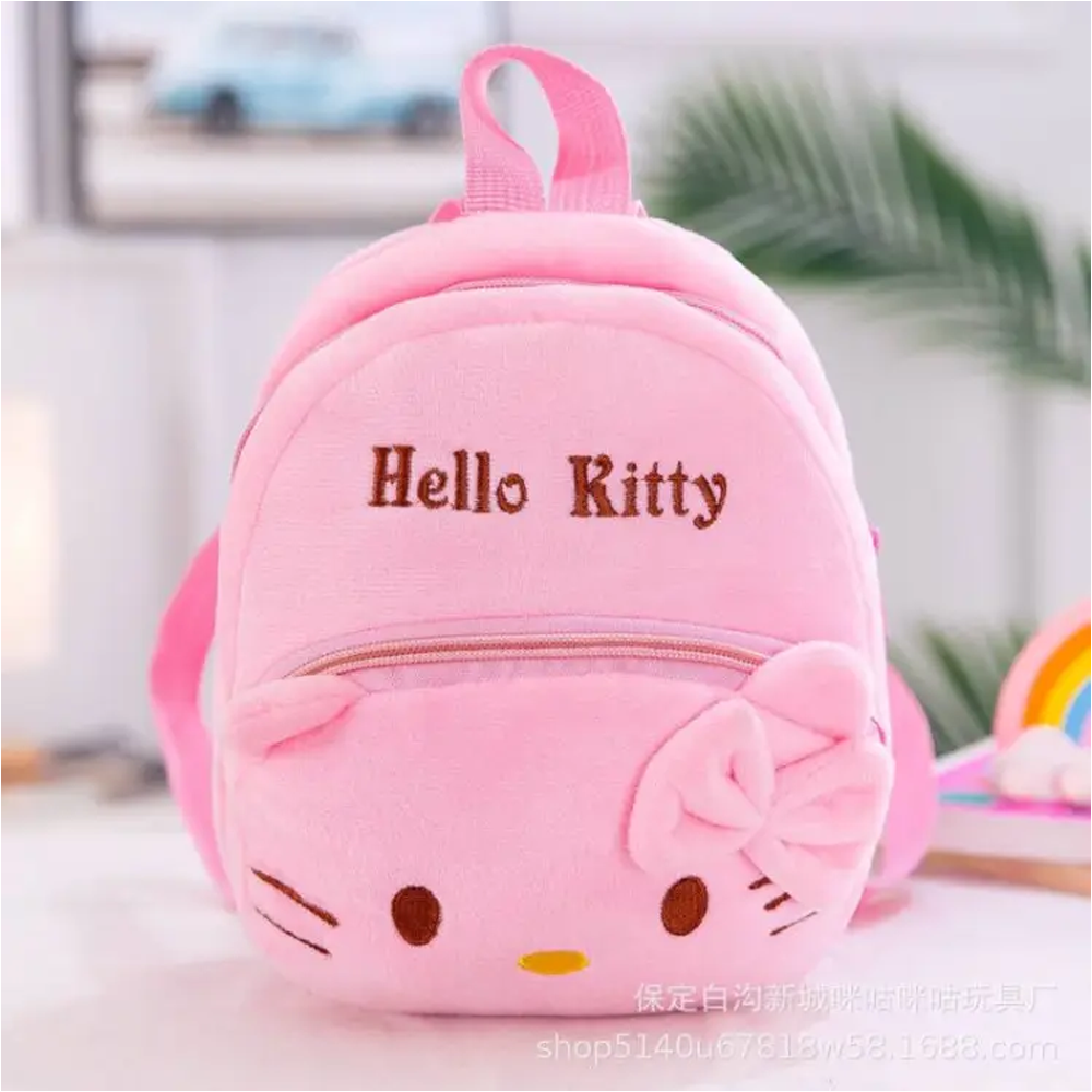 Plush Bags Cartoon Printed School Bag For Kids - Multicolor