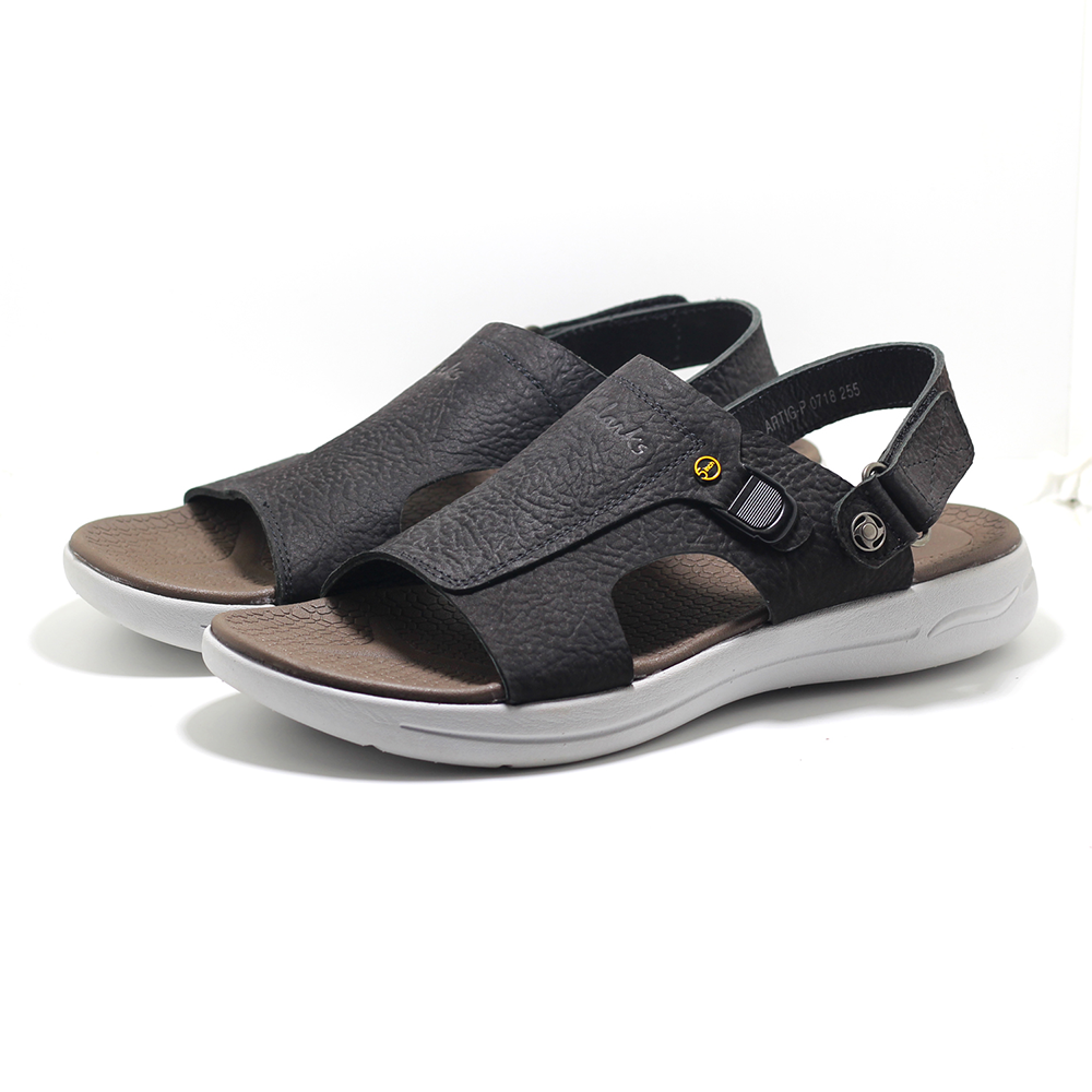 Leather Sandal Shoe For Men - Black	- MS 529