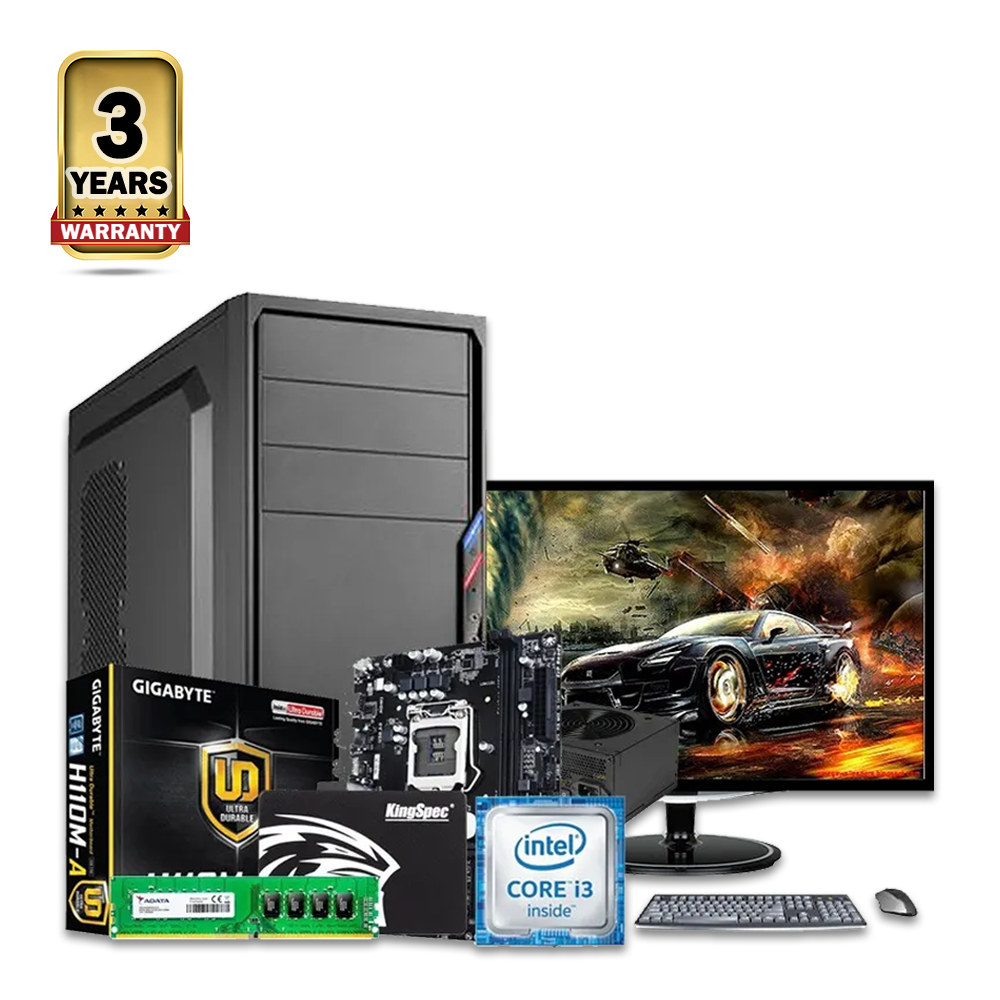 Intel Core i3 6th Generation - 8GB RAM - 128GB SSD - 19 Inch Monitor - Desktop Computer - Black