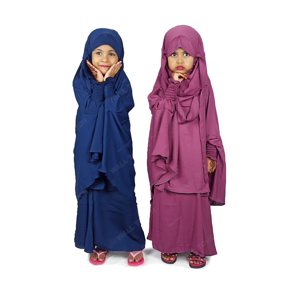 Dubai Cherry Baby Khimar / Kheemar Borka Adjusted Niqab Hijab With Skirt Full Set For Baby - 164320428