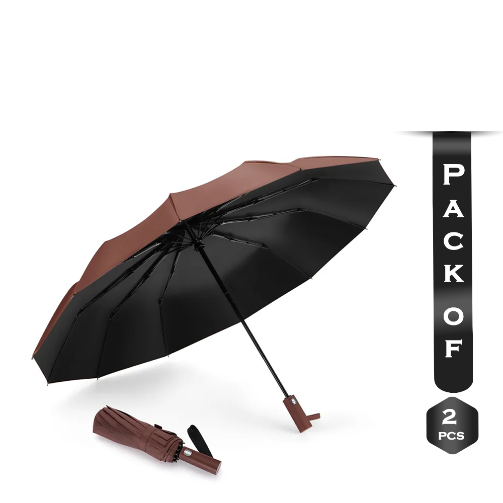 Pack of 2 Pcs BMW Polyester Auto Open and Close Super Strong Umbrella - 12 Sticks
