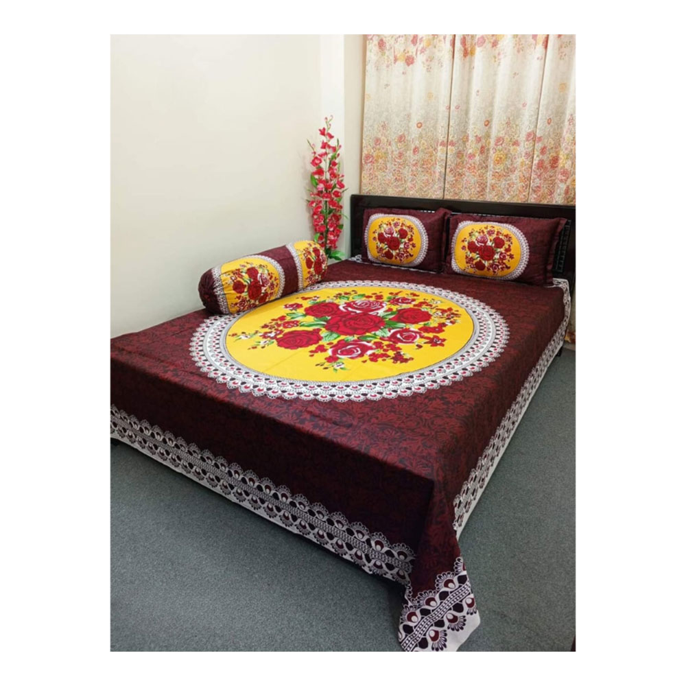 Cotton Bedsheet with Pillow Covers - king Size - 2502056