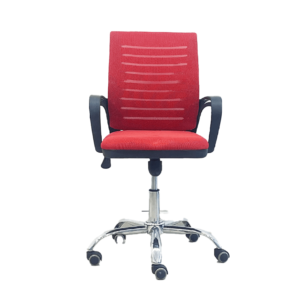 Fabric and Plastic Basic Executive Office Chair - Red and Black