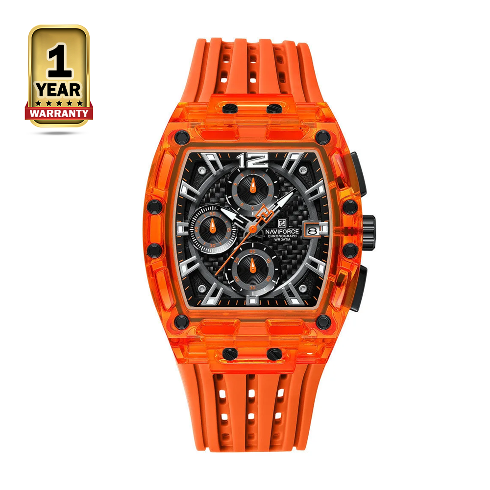 Naviforce 7105 Silicone Analog Quartz Watch for Men - Orange