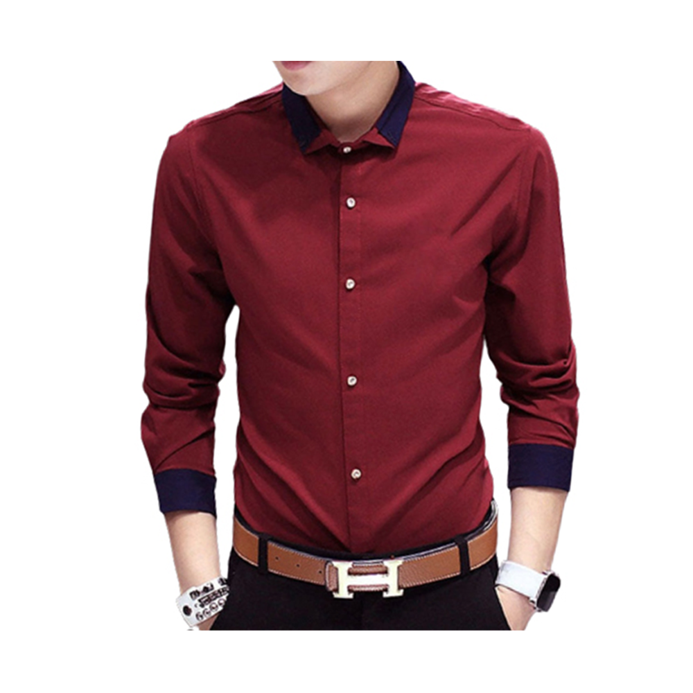 Oxford Cotton Full Sleeve Casual Shirt For Men - Red - MS-17