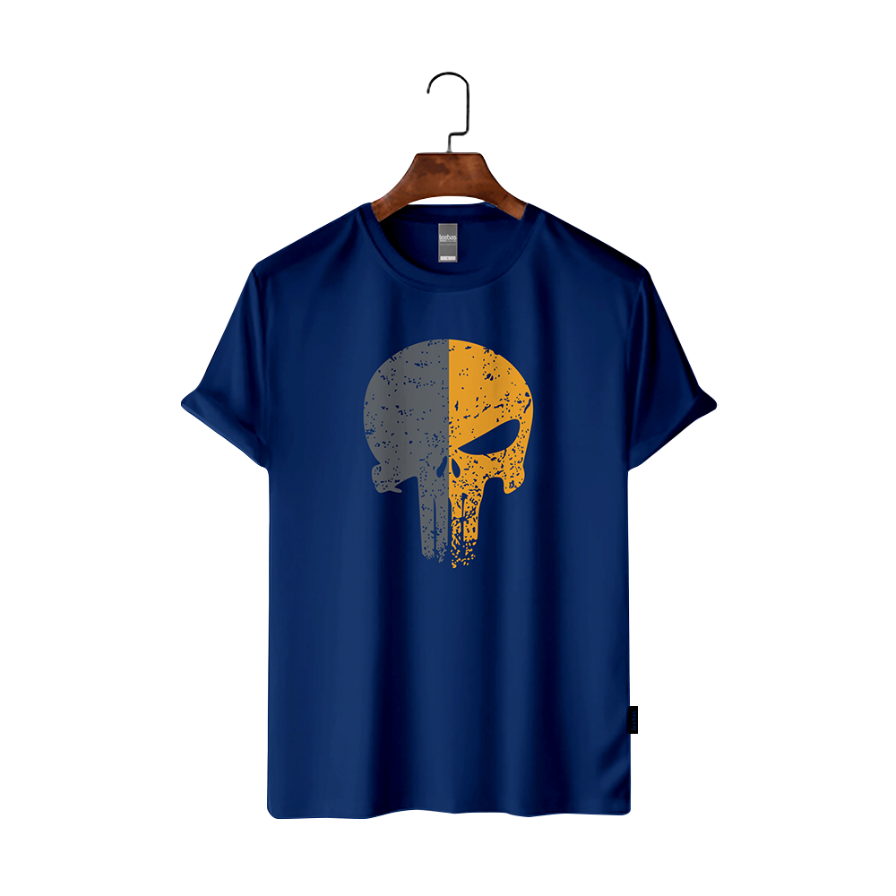 Maxan Cotton Half Sleeve T-Shirt For Men - Punisher