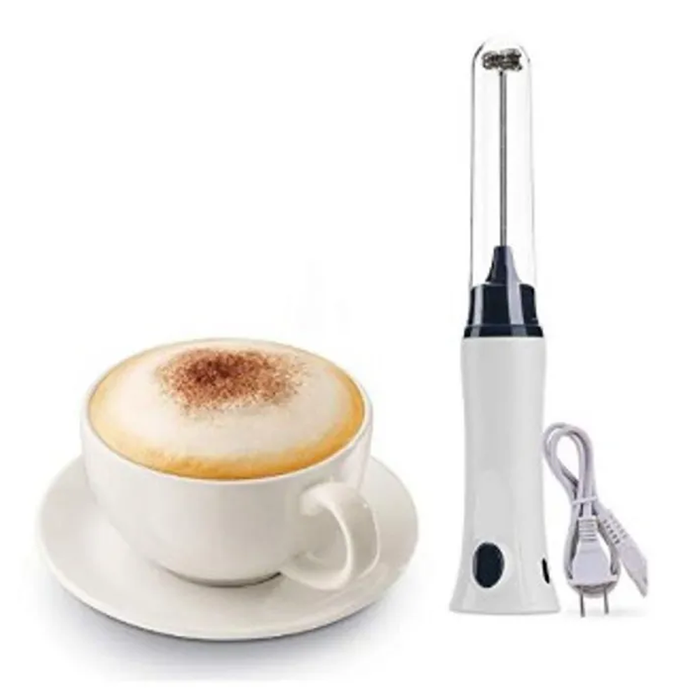 Rechargeable Hand Liquid Mixer and Coffee and Juice Maker - White 