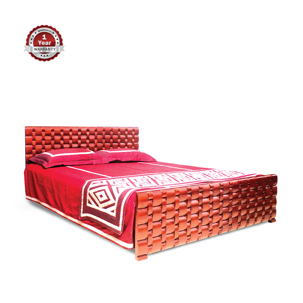 AKHTAR AFL-BED-156 Solid Mehogoni Wooden Bed - Lacquer Light