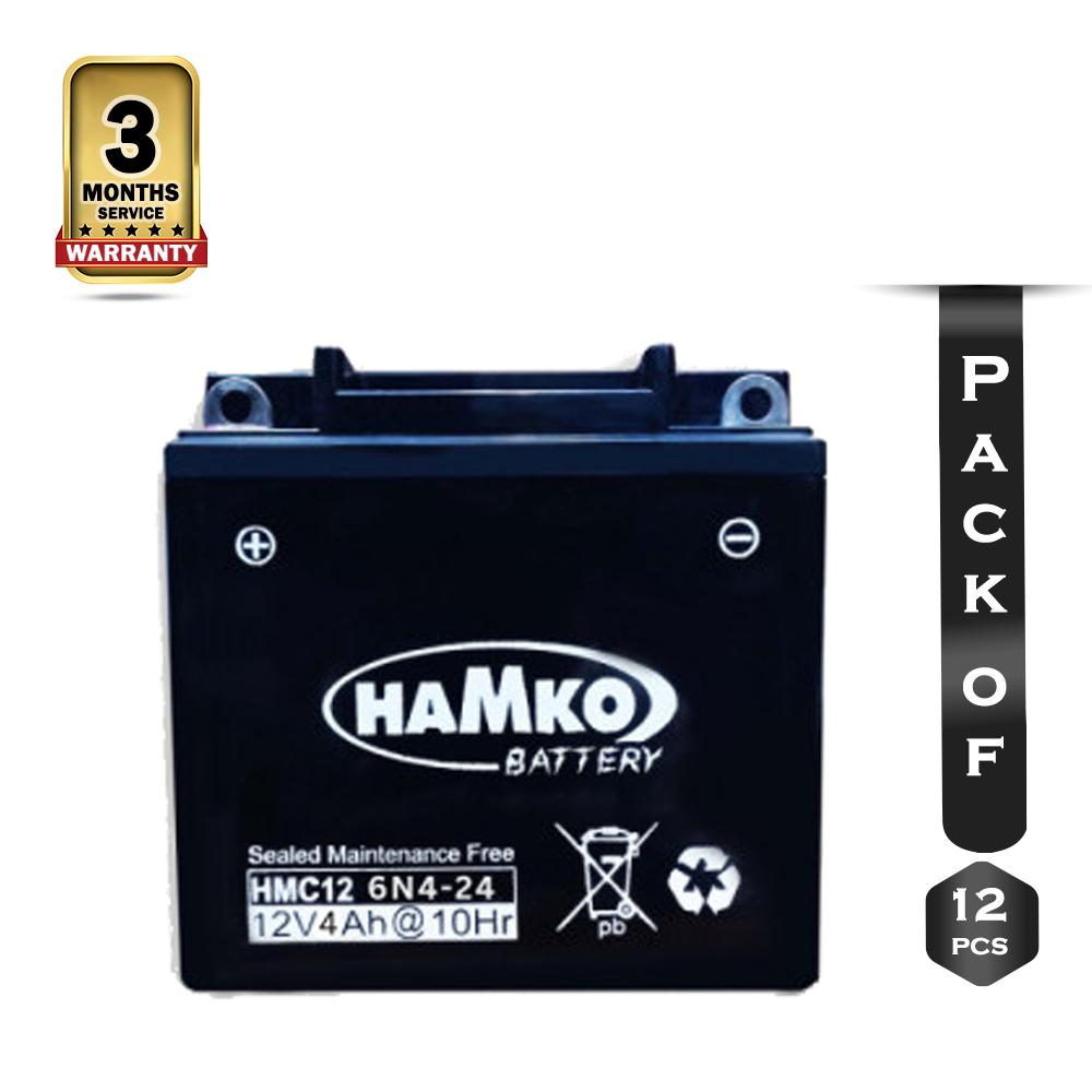 Pack Of 12Pcs Hamko 12N6.5-3B Motorcycle Battery - 12 Volt