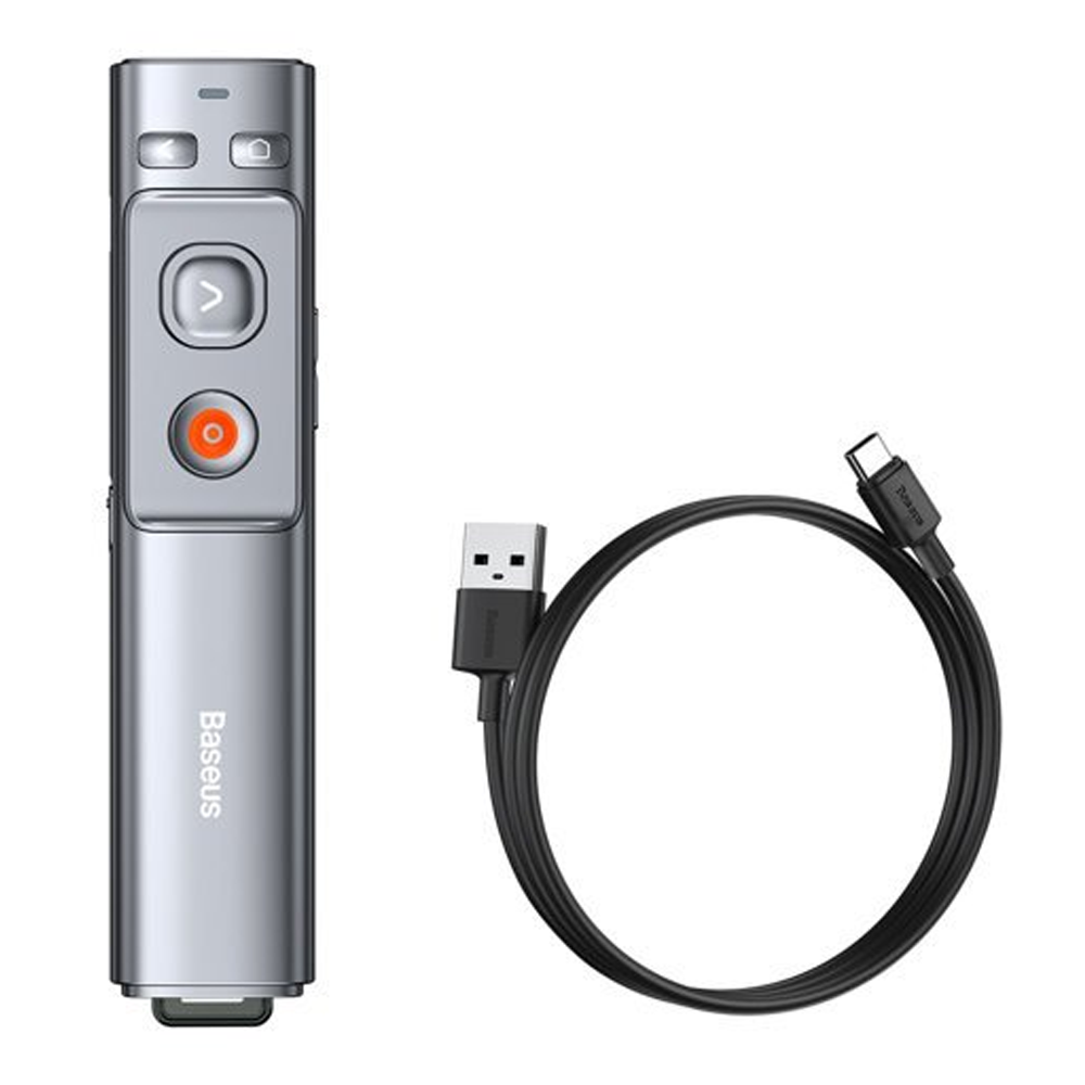 Baseus Orange Dot Bluetooth Wireless Presenter Laser Pointer - Gray - WKCD000013