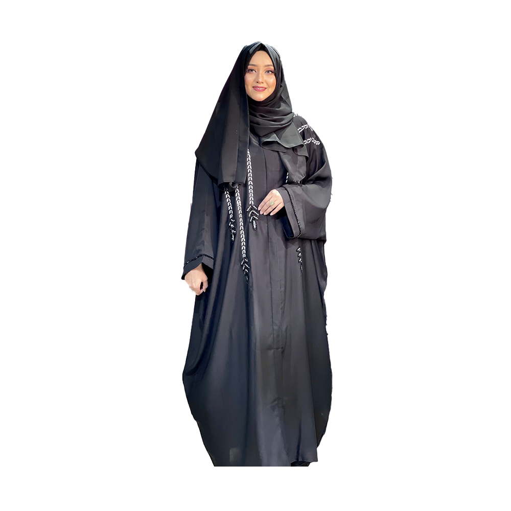 Nida Silk Burka With Orna For Women 78 - Black