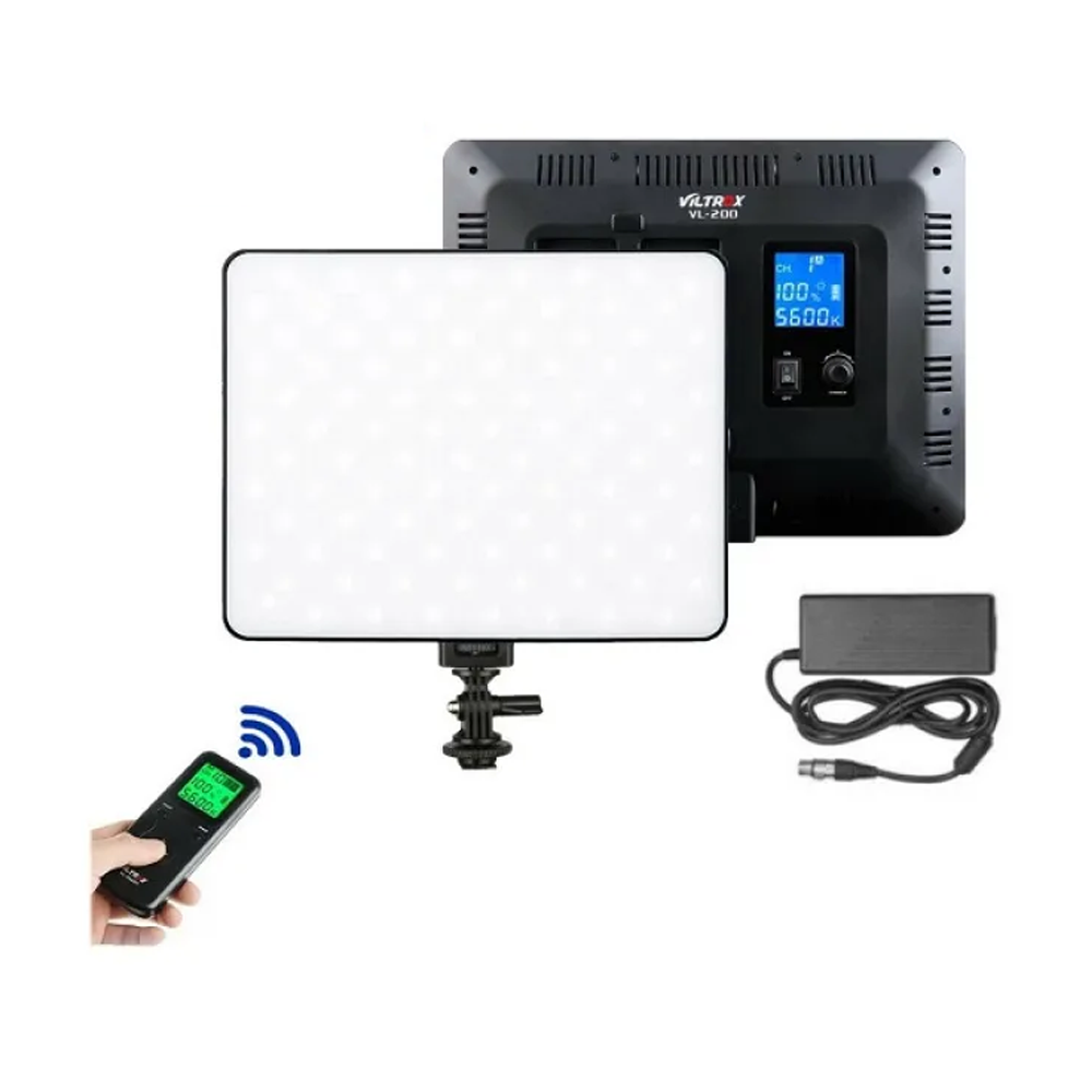 Viltrox VL-200 Bi-Color LED Video Light with Display Remote and AC Adapter