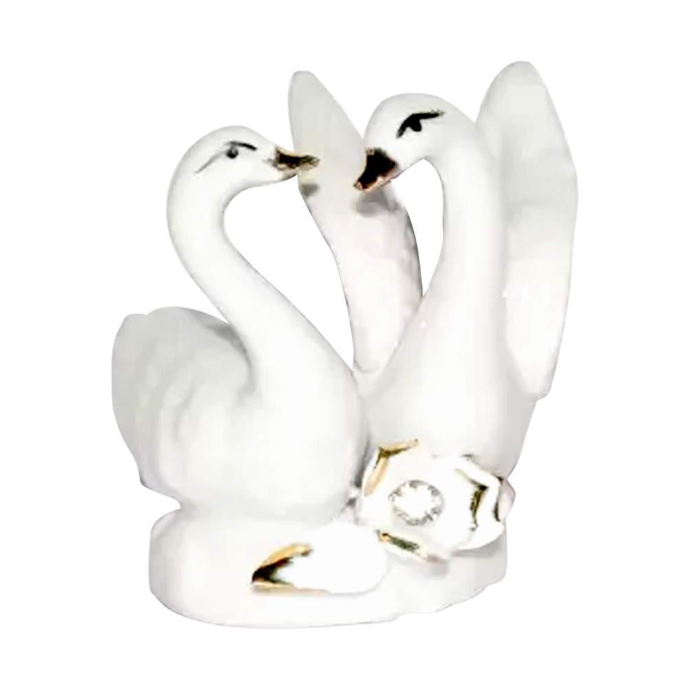 Onrr Collections Love-Birds Feng-Shui Crystal Showpiece - 11 Cm - White